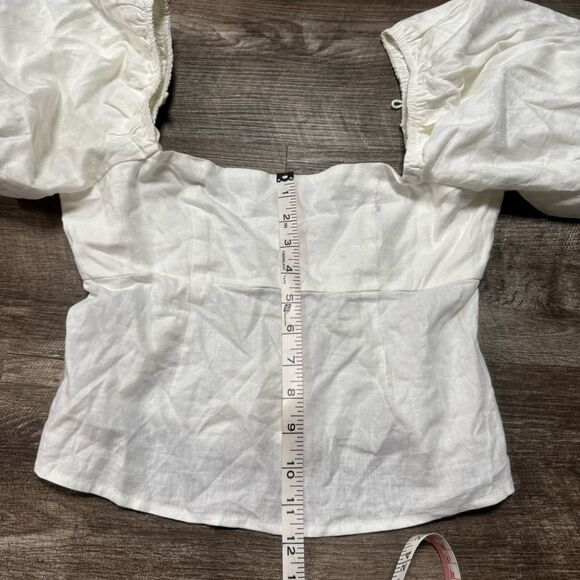 Francesca’s Puff Sleeve Crop Top Size Small - Picture 5 of 11